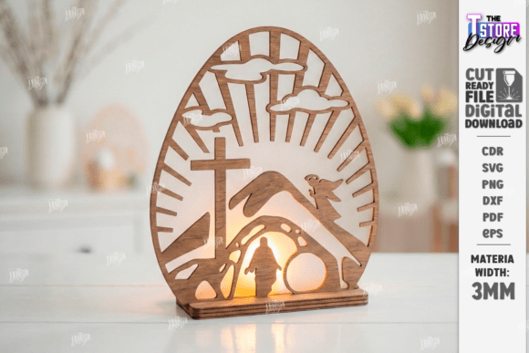 Christian Candle Holder Laser Cut CNC for Spring Amp