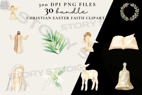 Christian Easter Faith Clipart Bundle for Crafts