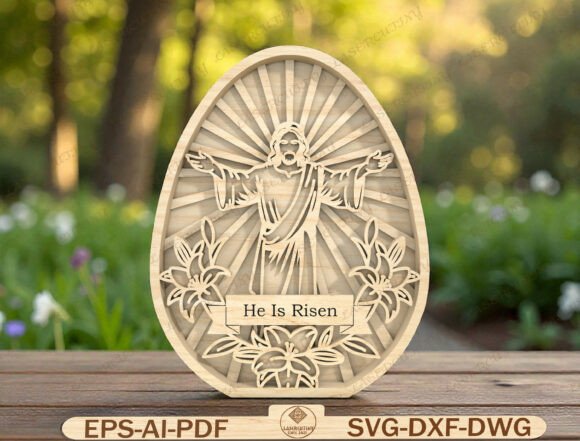 Christian Easter Laser Cut File: Graphic Templates