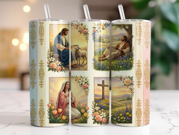 Christian Jesus Cross Easter Tumbler for Editorial & Web Design