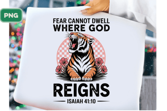 Christian Tiger PNG for Shirt Sublimation & Crafts