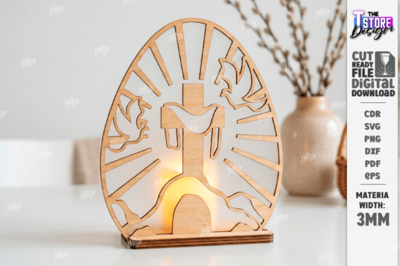 Easter Candle Holder Laser Cut CNC for Spring Amp