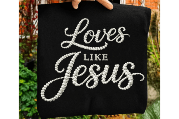 Faux Pearls Love Like Jesus Faith PNG Illustrations