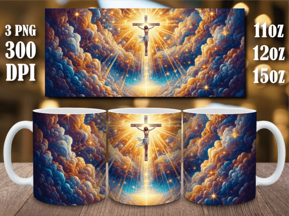 Jesus Christ Resurrection Clouds Mug PNG
