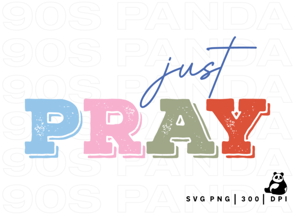 Just Pray PNG: Floral Christian Illustrations