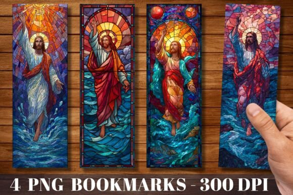 Stained Glass Jesus Ocean Art Bookmark Crafts