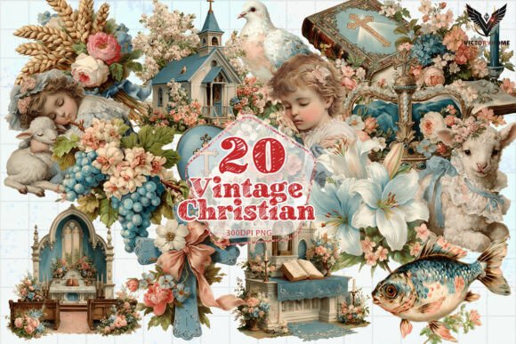 Vintage Christian Illustrations PNG