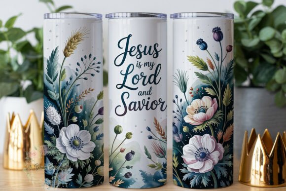 Winter Floral Christian 20oz Tumbler